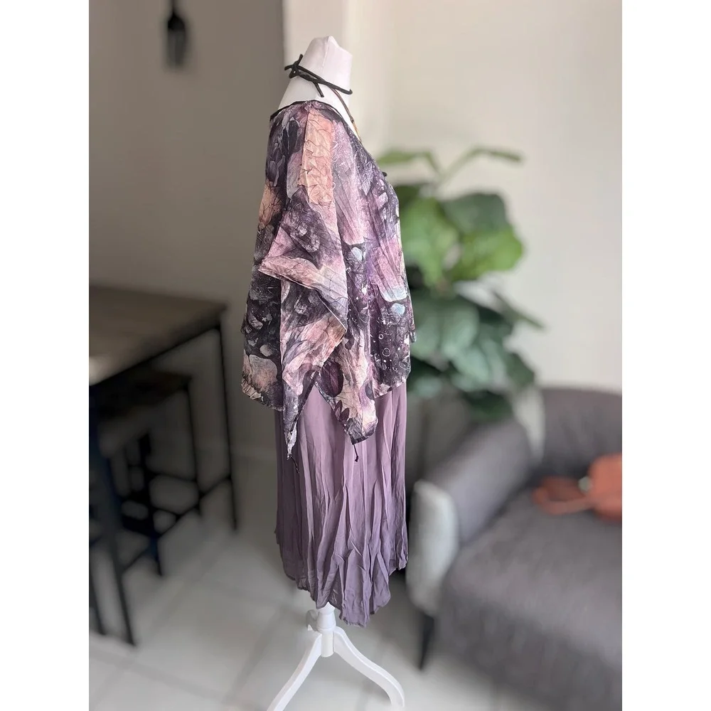 Pretty Angel Women Size L Silk Blend Layered Dress